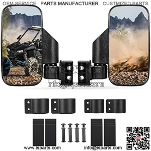 UTV Side Mirrors for 1.75"-2"Inch Roll Bar, Easy-Adjustable 2023 New UTV Side View Mirrors, Compatible With the Full Range of Polaris RZR, Kawasaki Mule Teryx, Honda Pioneer SXS, Yamaha Rhino YXZ