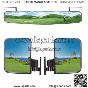 Golf Cart Side Mirrors and Panoramic Rear View Mirror for EZGO Club Car Yamaha
