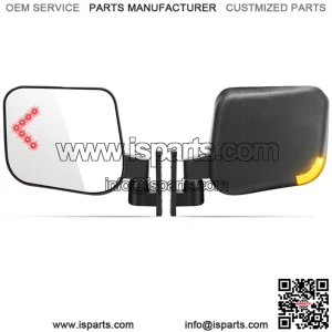 Golf Cart Side Rear View Mirrors W/ LED Turn Signal for EZGO Club Car YAMAHA
