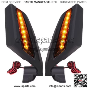 LED Light Rear Racing Side Mirrors For Can Am Maverick X3 Max Turbo R 2017-2024