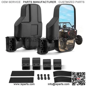 UTV Rear View Side Mirrors For 1.75"-2" Can Am Polaris RZR S 900 XP 1000 Kubota