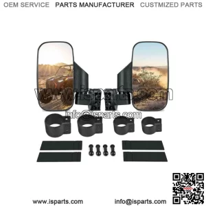 Rear Side View Mirror For 1.75" 2" Clamp UTV ATV Polaris Ranger 400 500 800 XP