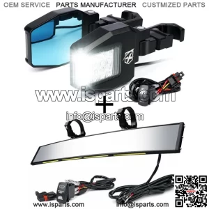 1.75"-2" Roll Bar UTV Rear View Center & Side Mirrors for Can-Am Maverick X3 MAX