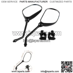 2X 22mm Universal ATV Rear View Side Mirrors With 10mm Mirror Holder Thread Hole