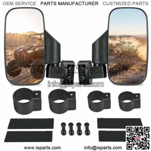 UTV Side Mirrors Rear View Mirrors For 1.75"-2" Polaris RZR Yamaha (For: More than one vehicle)