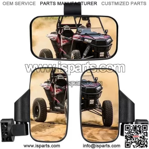 UTV Rear Side View & Center Mirrors For Kawasaki Mule PRO FX FXT DX DXT PRO-MX (For: More than one vehicle)