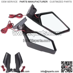 Racing Side Mirrors W/ LED Turn Signal Light For 17-20 Can-Am Maverick X3 Max  (For: More than one vehicle)