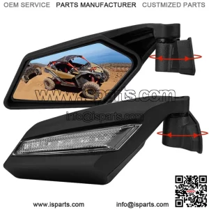 2017-2023 LED Turn Signal UTV Racing Side Mirrors For Can-Am Maverick X3 R / MAX (For: More than one vehicle)