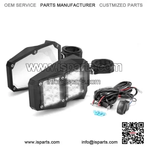 Rear View Side Mirrors w/ LED+Wire Kit For 2014-2024 Polaris RZR XP 1000/4 1000 (Fits: Yamaha Rhino 660)