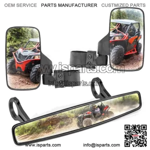 Fits Yamaha Rhino 450 660 700 Viking 700 Rear-View Wide Center Side Mirrors Sets (Fits: Yamaha Rhino 660)