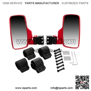UTV Side View Mirror Set for Honda Big Red Talon Pioneer 500 700 1000 Red (Fits: Yamaha Rhino 660)