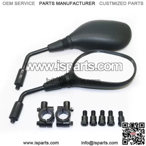 Motorcycle Rearview Mirror, E24 Certified Universal 8mm 10mm Bolt 7/8 Inch Handle Bar Mount Clamp Motorbike Convex Rear View Mirror fit Honda ATV Dirt Bike Scooter Kawasaki E-Bike Bicycles