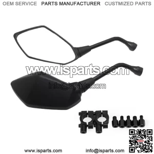 Universal Motorcycle UTV ATV Rearview Side Mirrors w/ 7/8" Handlebar Mount Clamp