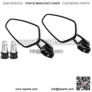 Kawasaki Z1000 Z900 Z650 Black 7/8" End Bar Side Rear View Mirrors Motorcycle Pair