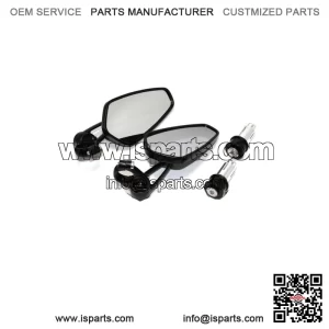 Kawasaki Z1000 Z650 7/8" Black CNC Motorcycle Bar End Rearview Side Mirrors