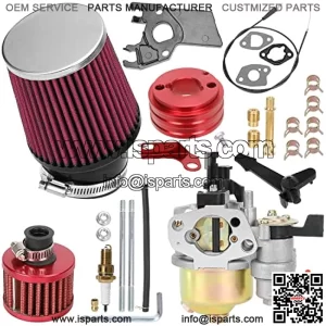 212cc Carburetor Air Filter Kit for Predator 212cc 224cc Engine Coleman CT200U CT200U-EX BT200X Baja Trailmaster Warrior MB200 196cc 200cc GX160 GX200 6.5hp Mini Bike Go Kart Performance Parts