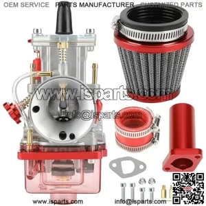 PWK 24 Racing Carburetor Intake Pipe Manifold Air Filter Kit for Predator 212cc 196cc 200cc 6.5hp Engine Coleman CT200U BT200X KT196 Baja Warrior Mb200 Gx160 Mini Bike Go Kart Performance Parts