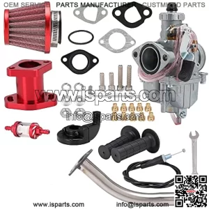 VM22 Racing Carburetor Stage 2 Kit CNC Oil Filter 46mm Filter for Predator 212cc Engine CT200U CT200U-EX BT200X GX200 196cc Go Kart Baja MB200 Mini Bike Red