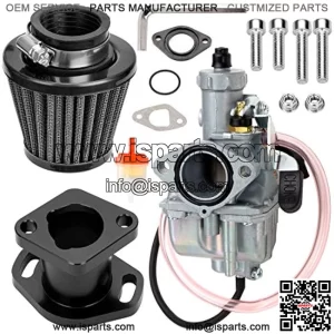 Racing VM22 Carburetor for Predator 212cc 196cc 224cc Coleman CT200U BT200X GX160 GX200 6.5hp OHV Clone Engine KT196 Baja MB200 Mini Bike Go Kart with 38mm Air Filter Performance Parts Black