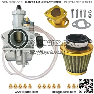 VM22 26mm Carburetor Carb Mainfold Intake Pipe 38mm Air Filter fit Predator 212cc 6.5hp GX200 196CC BK200 CT200U Baja MB165 MB200 Heat Mini Bike Go Kart Yellow