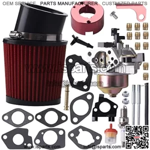 Upgrade Carburetor Air Filter Adapter Pipe Jet Stage 2 Kit for Predator 301cc 420cc 13hp 15hp GX340 GX390 389cc Mini Bike Parts(Red)