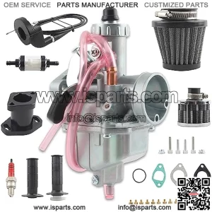 VM22 26mm Carburetor with 38mm Air Filter Kit for Mikuni Intake Pipe Pit Dirt Bike SSR 1110cc 125cc 140cc Lifan YX Zongshen Dirt Pit Bike XR50 CRF70 KLX BBR Mini Bike Go Kart (Black)