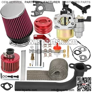 Carburetor Header Exhaust Pipe 62mm Air Filter Kit for Non Hemi Predator 212cc 196cc 6.5hp GX160 Colne Engine Coleman CT200U CT200U-EX BT200X Baja Warrior Massimo MB200 Mini Bike Go Kart Parts