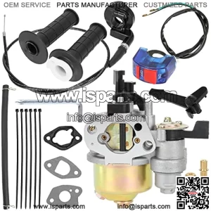 GX160 Carburetor Carb Jet 7/8 Twist Throttle Cable Assembly Kit for Predator 196cc 212cc 6.5hp Coleman CT200U CT200U-EX BT200X Baja Warrior Heat MB165 MB200 Massimo Trailmaster Mini Bike Parts