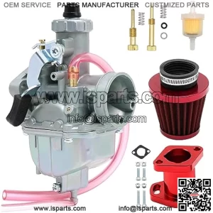 VM22 26mm Carburetor Kit for Mikuni Performance Predator 212cc GX160 GX200 CT200U 196cc KT196 Pit Dirt Bike Mini Bike with 38mm Air Filter Intake Mainfold Idle Adjuster Screw Mixture Screw Kit