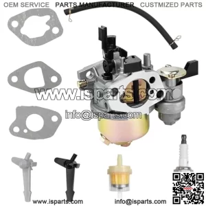 Carburetor Carb Air Filter Spark Plug Kit for 6.5hp Compatible with 196cc 212cc GX160 GX200 CT200U BT200X RB200 Trail 200 Baja Massimo MB200 MB165 KT196 TrailMaster OHV Engine Mini Bike Go Kart Parts