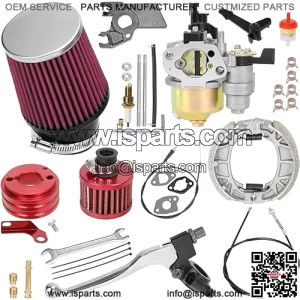 Carburetor 62mm Air Filter Handle Brake Lever Drum Brake Cable CG125 Shoes Kit for Predator 212cc 196cc 6.5hp Clone Engine Coleman CT200U BT200X GX160 GX200 Baja Warrior MB200 Mini Bike Parts