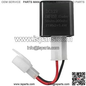 Adjustable 2-Pin Electronic LED Flasher Relay for Motorcycles Fix Turn Signal Hyper Flash, 2 Pin Adjustable Flash Rate Flasher Relay Wiring Connectors Kit for Bike Scooter, Direct Replacement