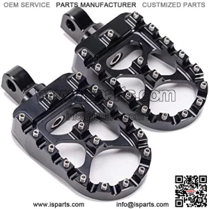Hopider CNC Wide Foot Pegs 360?? Roating MX Chopper Bobber Style for harley Dyna Sportster Fatboy Iron 883,Black