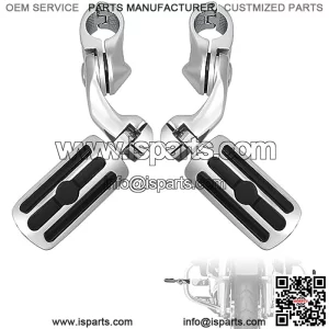 1.25" Highway Footpegs,Short Angled Adjustable Highway Pegs w/Mounts for Harley Touring Street Glide Electra Glide Road King Softail CVO Dyna Trike Sportster w/1-1/4" Engine Guard,Chrome#1