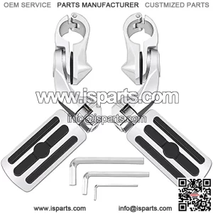 Motorcycle Highway Pegs Foot Rests fit 1.25" Engine Guard Parts Replacement for Harley Davidson Road Glide, Electra Glide, Road King, Street Glide