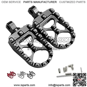 CNC Wide Fat Footpegs 360 Roating MX Foot Pegs Chopper Bobber Style Compatible with Harley Dyna Fatboy Sportster Iron 883 (Black)