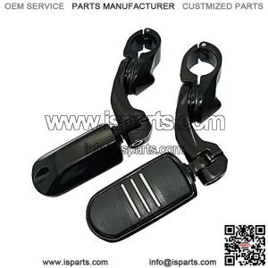 1.25" Highway pegs,Motorcycle Angled Adjustable Highway Footpegs for Harley Davidson Touring Road King Road Glide Street Glide Electra Glide Softail Sportster with 1 1/4" Highway Bar Black