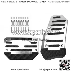 [SILVER] Non-Slip Automatic Gas Brake Foot Pedal Pad Cover Car Accessories Parts (For: More than one vehicle)