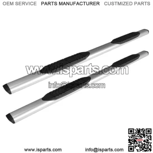 5in Textured Aluminum Oval Running Boards Steps for Select  Body Double Cab (For: More than one vehicle)