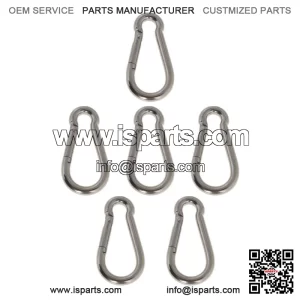 6 Set 264lbs Spring Snap Hook Carabiner 304 Stainless Steel Clips