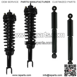 2 Front Complete Struts Springs + 2 Rear Shocks Fit 2006-2008 Dodge RAM 1500 4WD