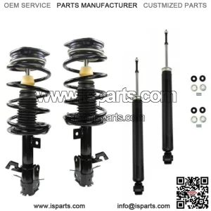 Full Set 2 Front Complete Struts W Springs + 2 Shocks Fit Nissan Sentra 1.8L