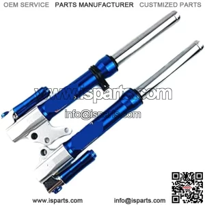 Universal 60/400mm Motorcycle Front Suspension Hydraulic Front Shock Absorber Fit For Yamaha Scooter BWS RSZ JOG Damper (Color : 27-370mm blue)