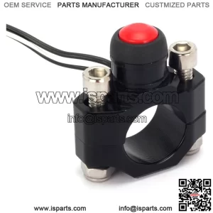 CNC Universal Motorcycle Engine Stop Start Stop Switch Button with Mounting Backplate for ATV, Dirt Bike, Scooter, 4WD - Black