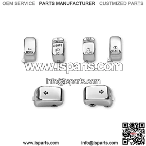 Biker's Choice Chrome Switch Cap Kit For Harley 1996-2013
