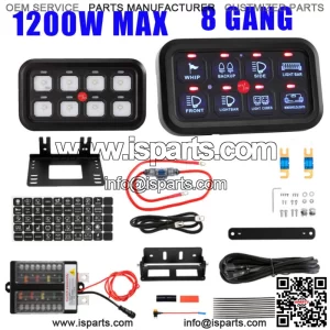 8 Gang Switch Panel Relay Circuit System Max 1200W for Can-am Polaris ATV UTV  (For: More than one vehicle)