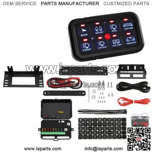 8 Gang Switch Panel Blue LED Back Light for Can-am Polaris RZR ATV UTV (For: More than one vehicle)