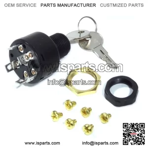 Marine Ignition Key Switch, 3 Position Magneto, Off-Run-Start, Push To Choke