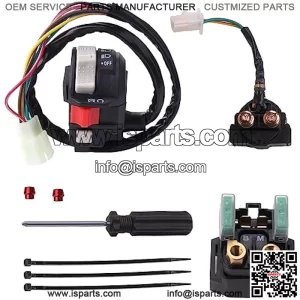 Left Handlebar Control Engine Start Run Off Headlight Switch and Starter Solenoid Relay for Yamaha Wolverine 350 YFM350F Big Bear 350 YFM350F/U Kodiak 400 4WD YFM400F Warrior 350