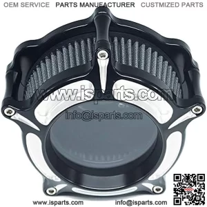 Air Intake See Through Cleaner Venturi Filter System Kit Cnc Chrome for Harley Touring Street Glide 2008 - 2016 Softail 2016 - 2017 Fitment - C (Gray)